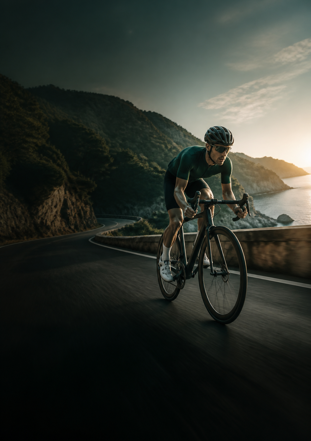 Ciclista entrenando al aire libre